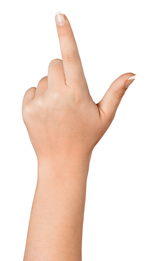 Hand Showing Two Fingers / Pointing / Pressing an Imaginary Button